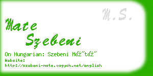 mate szebeni business card